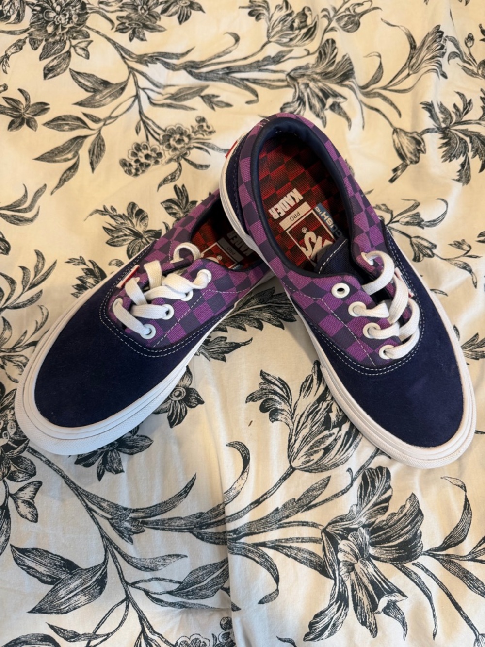Custom Purple Vans Low-Top Skate Sneakers- Size 4.5 Men, 6 Women